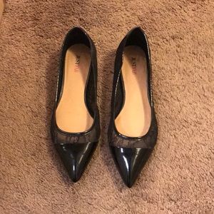 Just Fab Black Lace Flats